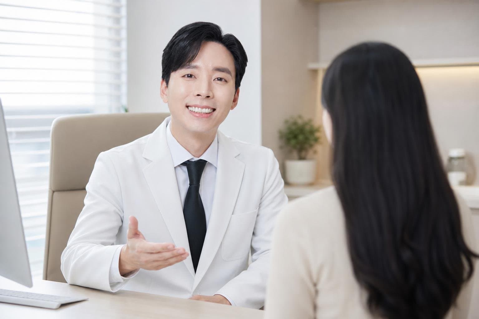 閔貞 院長在首爾 REDI 皮膚科為患者諮詢韓國麗珠蘭