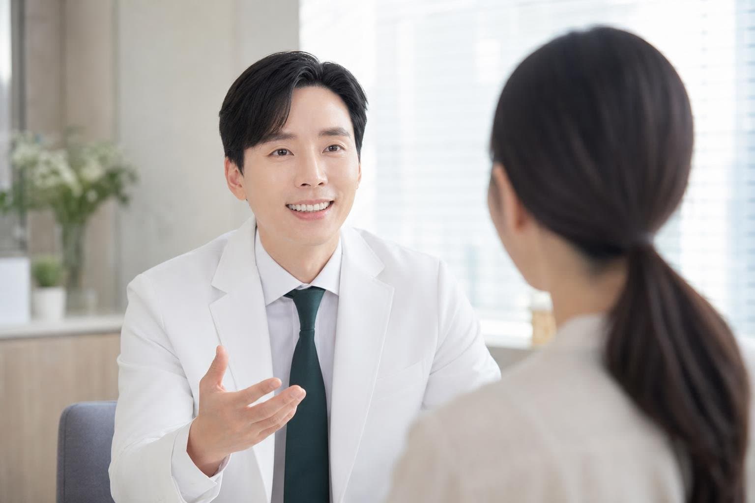 閔貞 院長在首爾 REDI 皮膚科為患者諮詢韓國皮秒