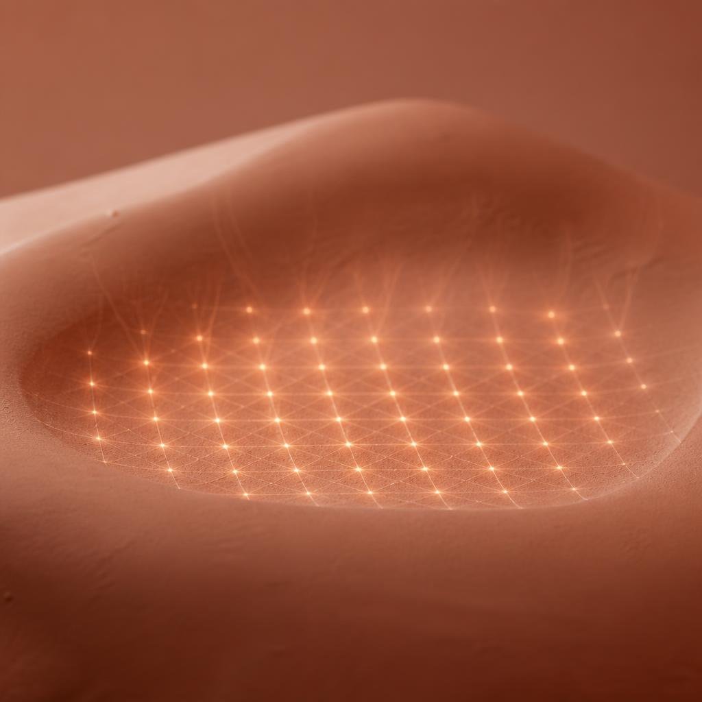 Abstract representation of microneedle radiofrequency for large pores treatment