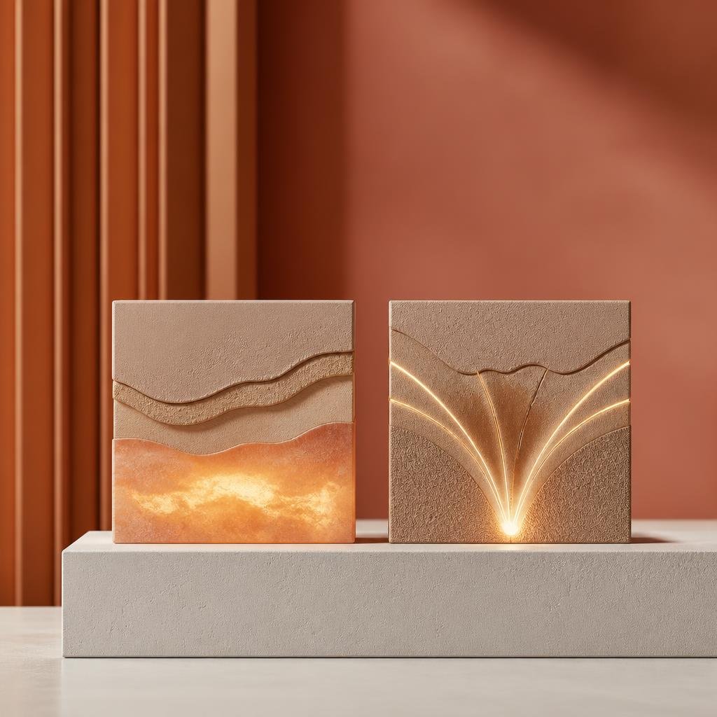 Onda vs Ultherapy compared as two abstract cream sculptural blocks showing different energy behaviours