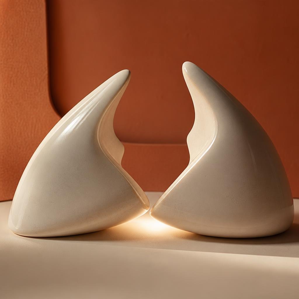 Abstract sculptural forms representing the consultation process at REDI Dermatology