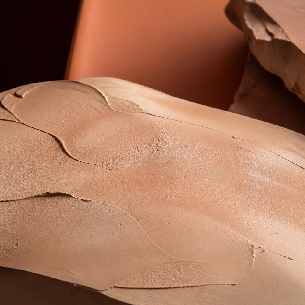 Abstract representation of settled, calm skin as a material surface for sensitive skin treatment in Korea