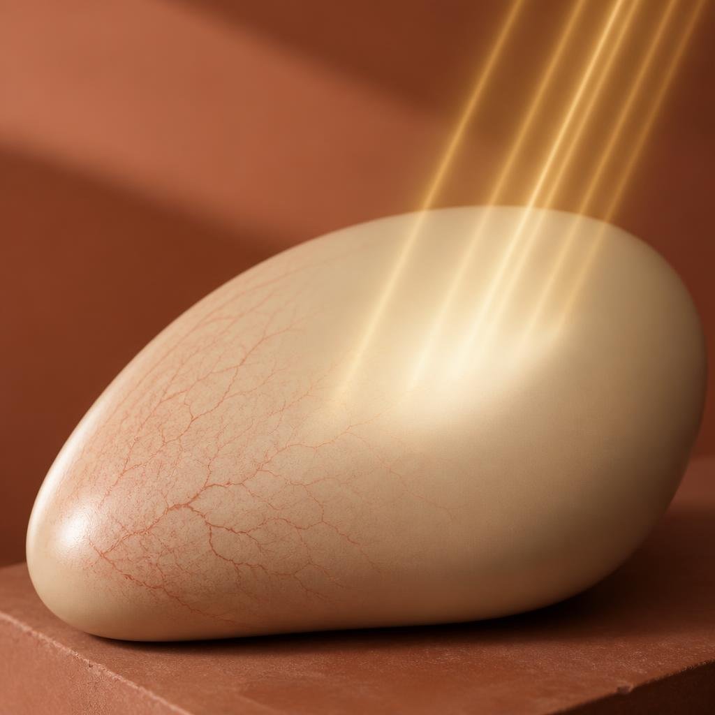 Abstract representation of a laser managing facial redness for sensitive skin in Korea