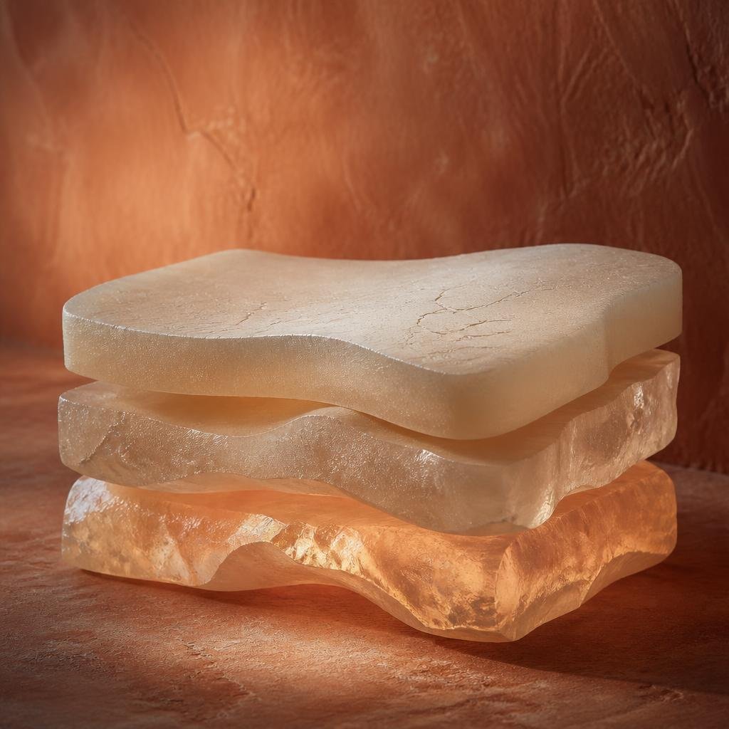 Abstract cross-section showing the three layers behind rough skin texture
