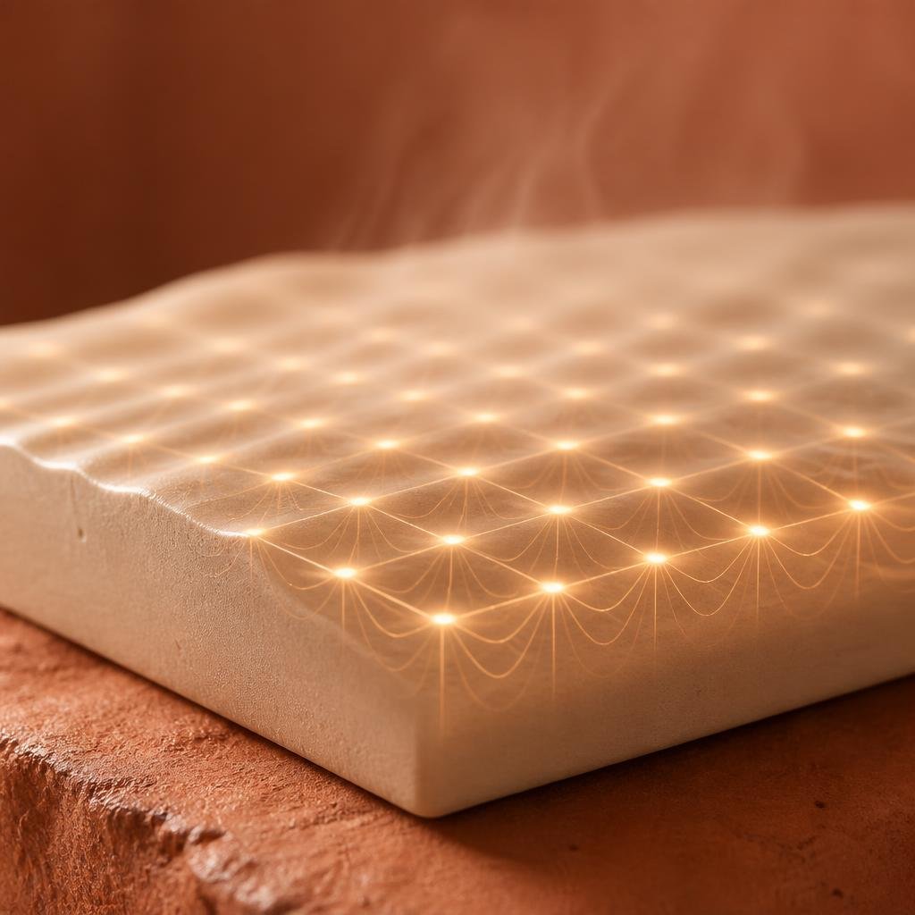 Abstract representation of microneedle radiofrequency refining the skin surface