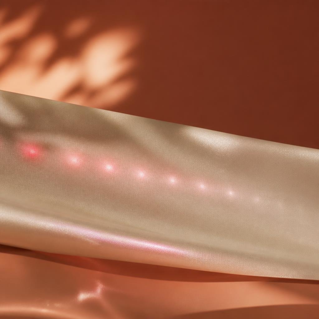 Skin booster downtime shown as faint points of warmth fading across a smooth surface
