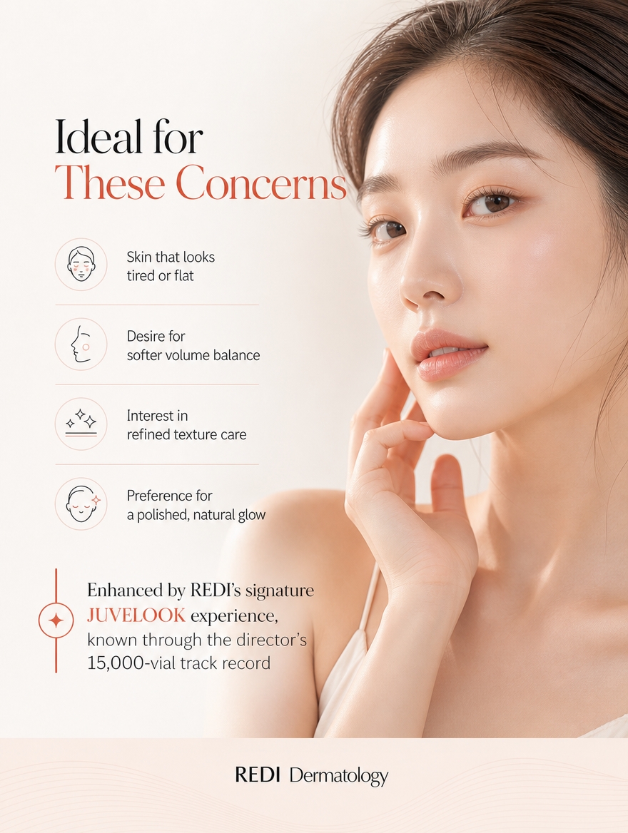 Skin condition assessment before a salmon DNA injection at REDI Dermatology Seoul